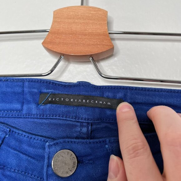 Victoria Beckham Womens Colbalt Blue Mide Rise Skinny Jeans Size 25 designer - Picture 6 of 13